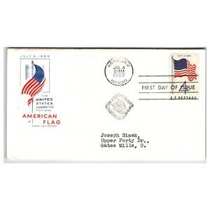 Scott #1173 1960 American Flag 4c First Day Cover FDC Honolulu HI